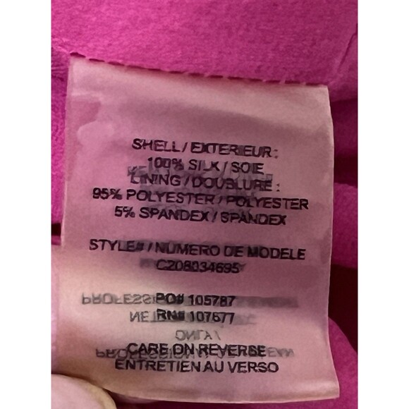 Alice + Olivia‎ Pink Bubble Hem Blouse Faux Wrap Silk Top Women Small - Picture 9 of 11